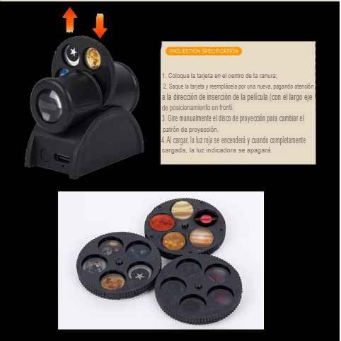 Proyector AquaHeart Luna y Tierra - Lámpara Galaxia Giratoria 15 Modos